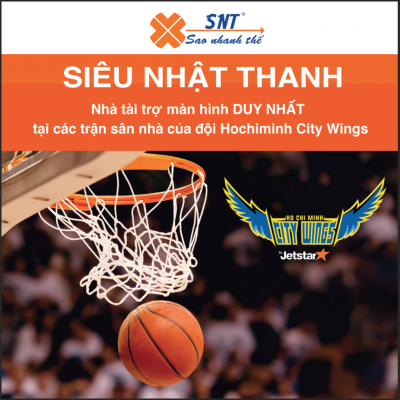 Siêu nhật thanh tài trợ màn hình cho mùa giải bóng rổ 2018