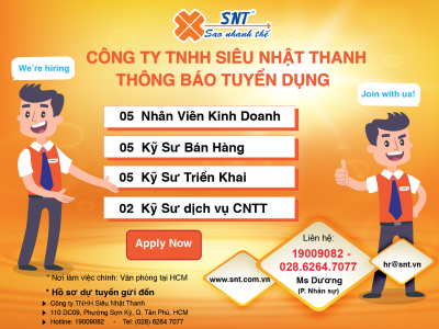 Siêu Nhật Thanh tuyển dụng các vị trí 2019