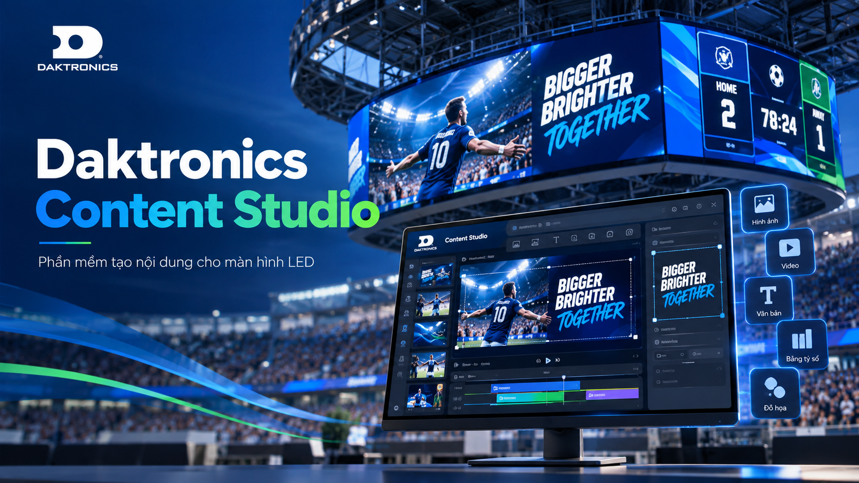 Daktronics Content Studio – Phần mềm sáng tạo nội dung cho màn hình LED