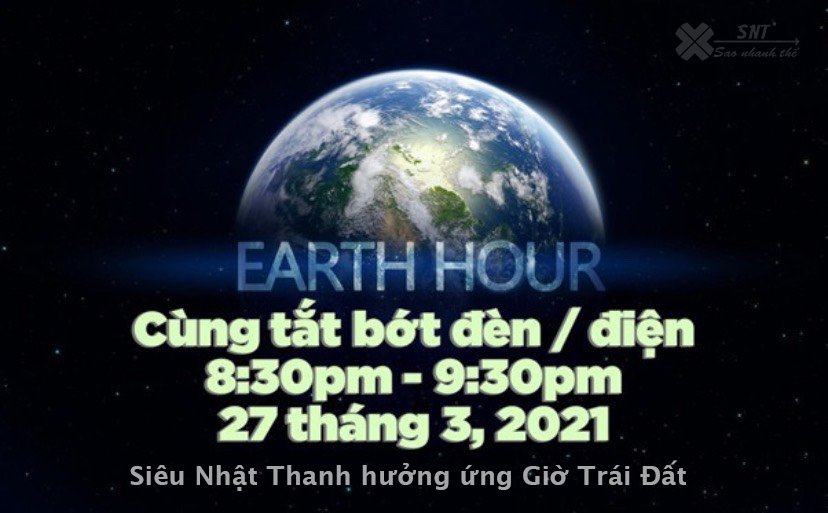 Poster kêu gọi hưởng ứng giờ Trái Đất