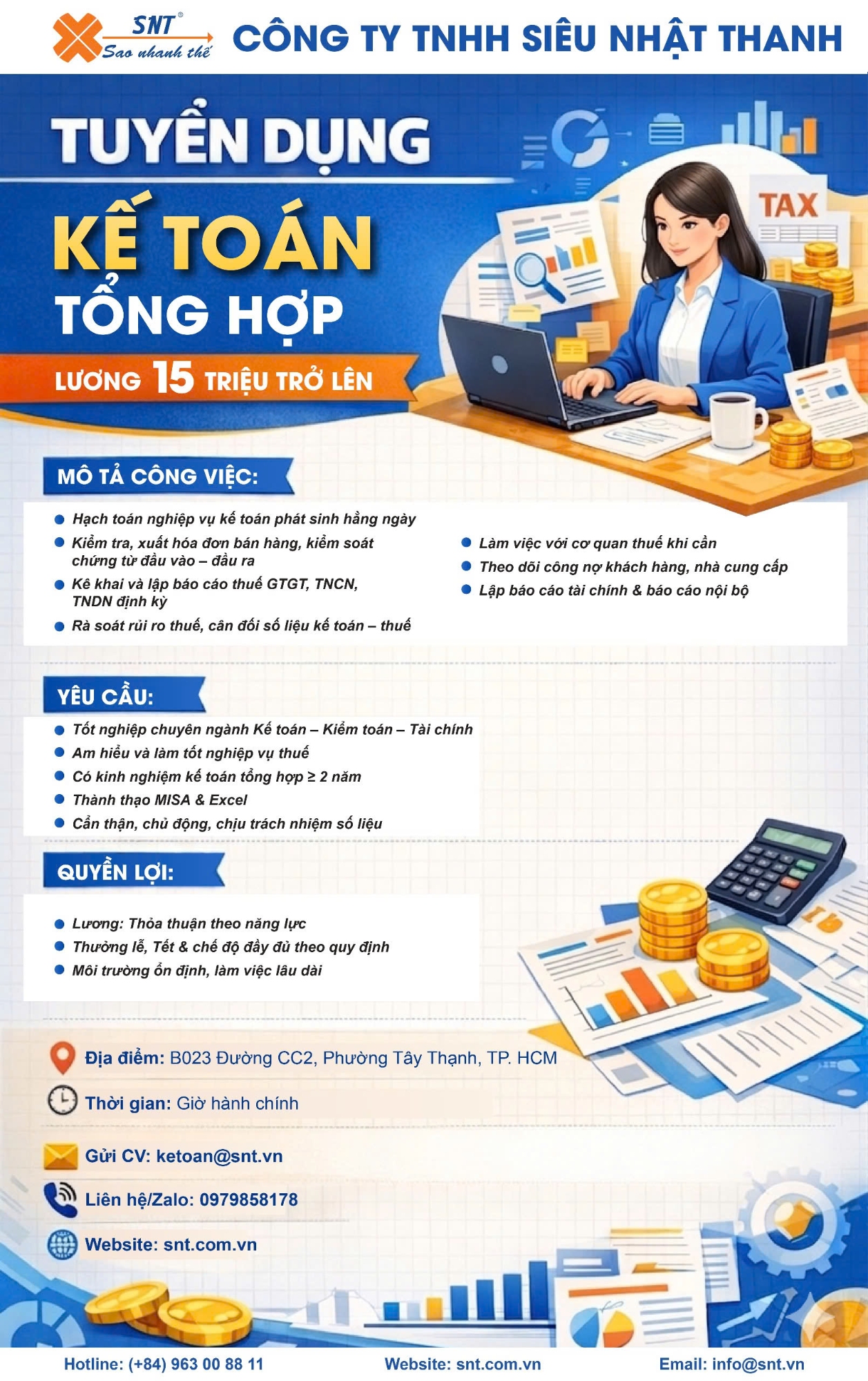 Tuyển dụng kế toán tổng hợp